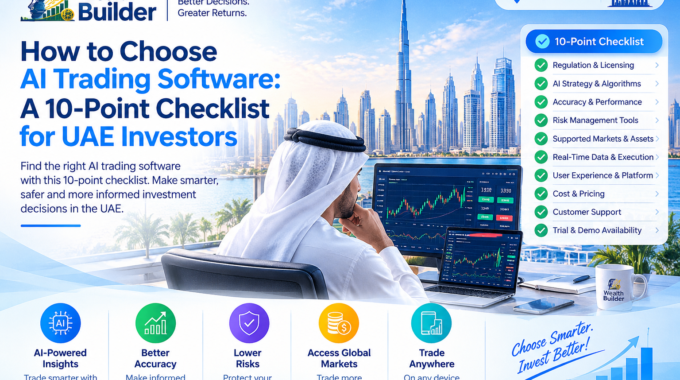 10-point checklist showing how to choose AI trading software for UAE investors